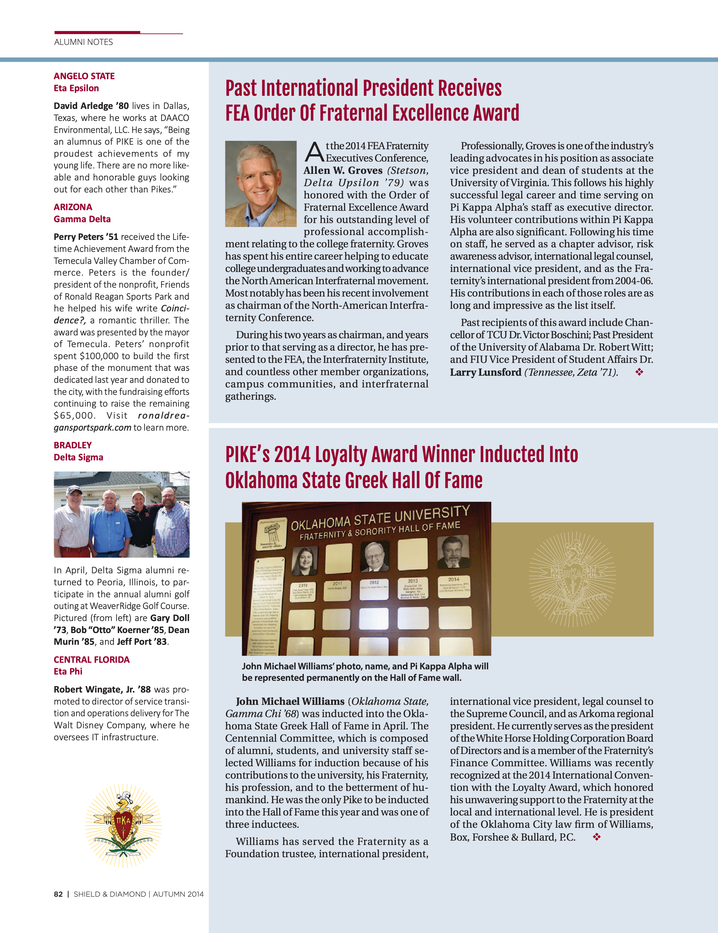 Alumni Notes, Autumn 2014